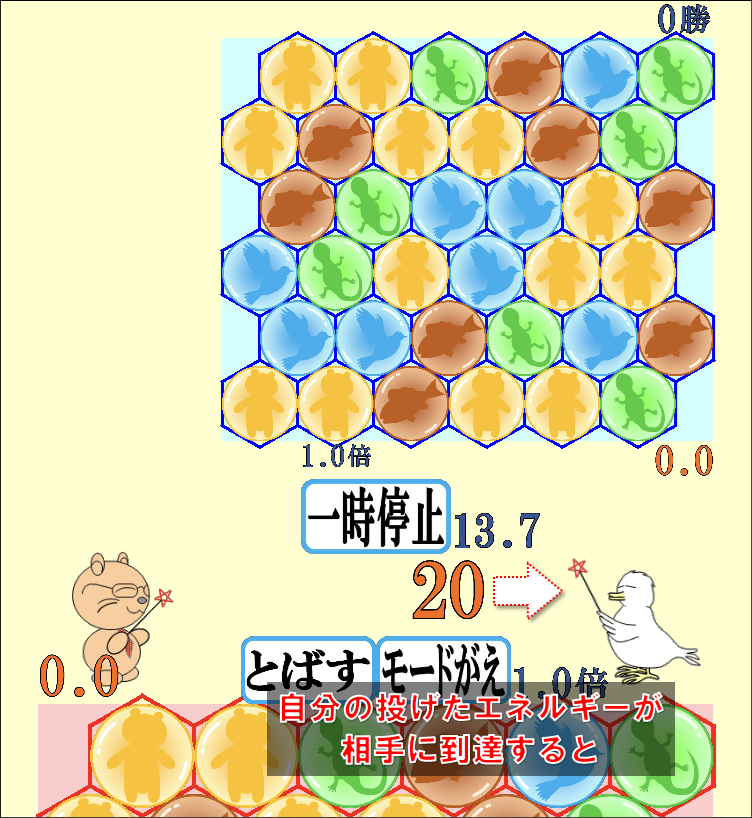 基本的なルール（エネルギーが相手に到達）