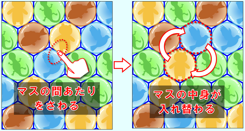 マスの中身を入れ替え